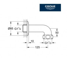 MEDIDAS CODO DE SALIDA GROHE